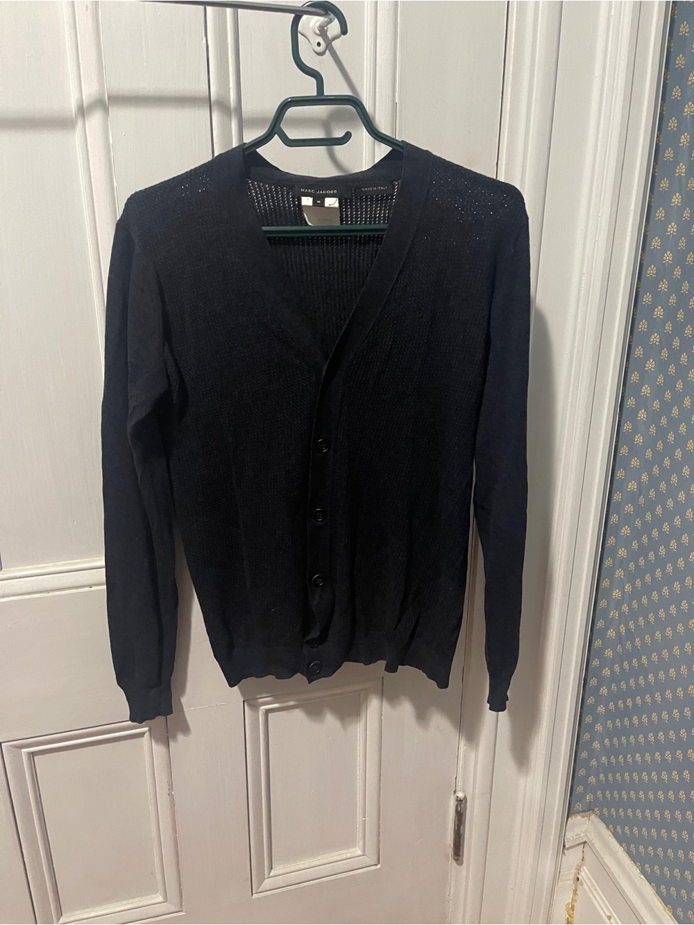 Marc Jacobs Men's Black V-Neck Button Cardigan